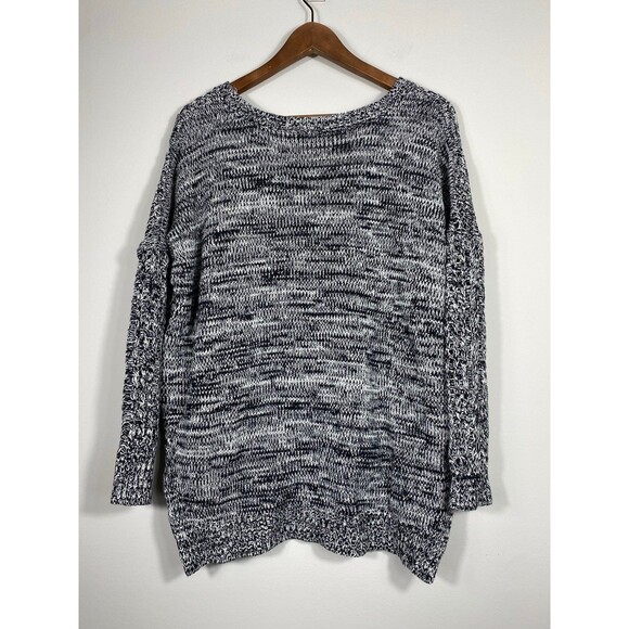 Express Black & White Marled Cable Knit Sweater – Size Small - Picture 2 of 6